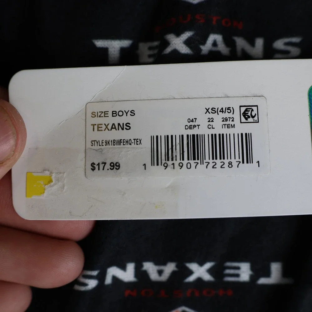 Houston Texans Boys Pajama Pants XS 4/5 Youth Black NFL Football Team‎ Apparel